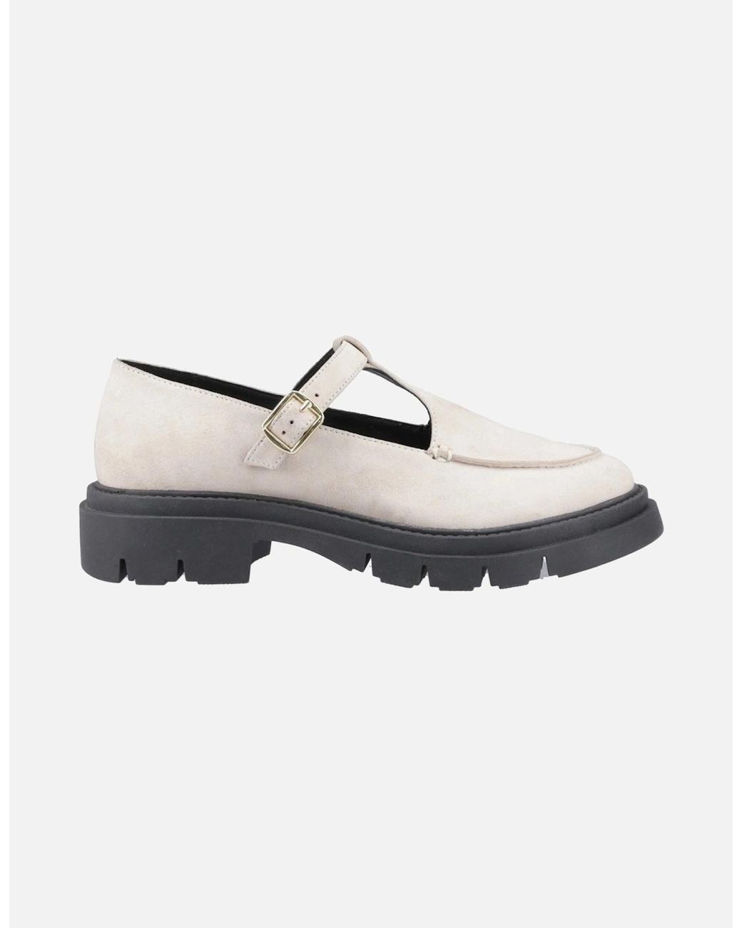 Hush Puppies White Nella T-Bar Suede Shoes