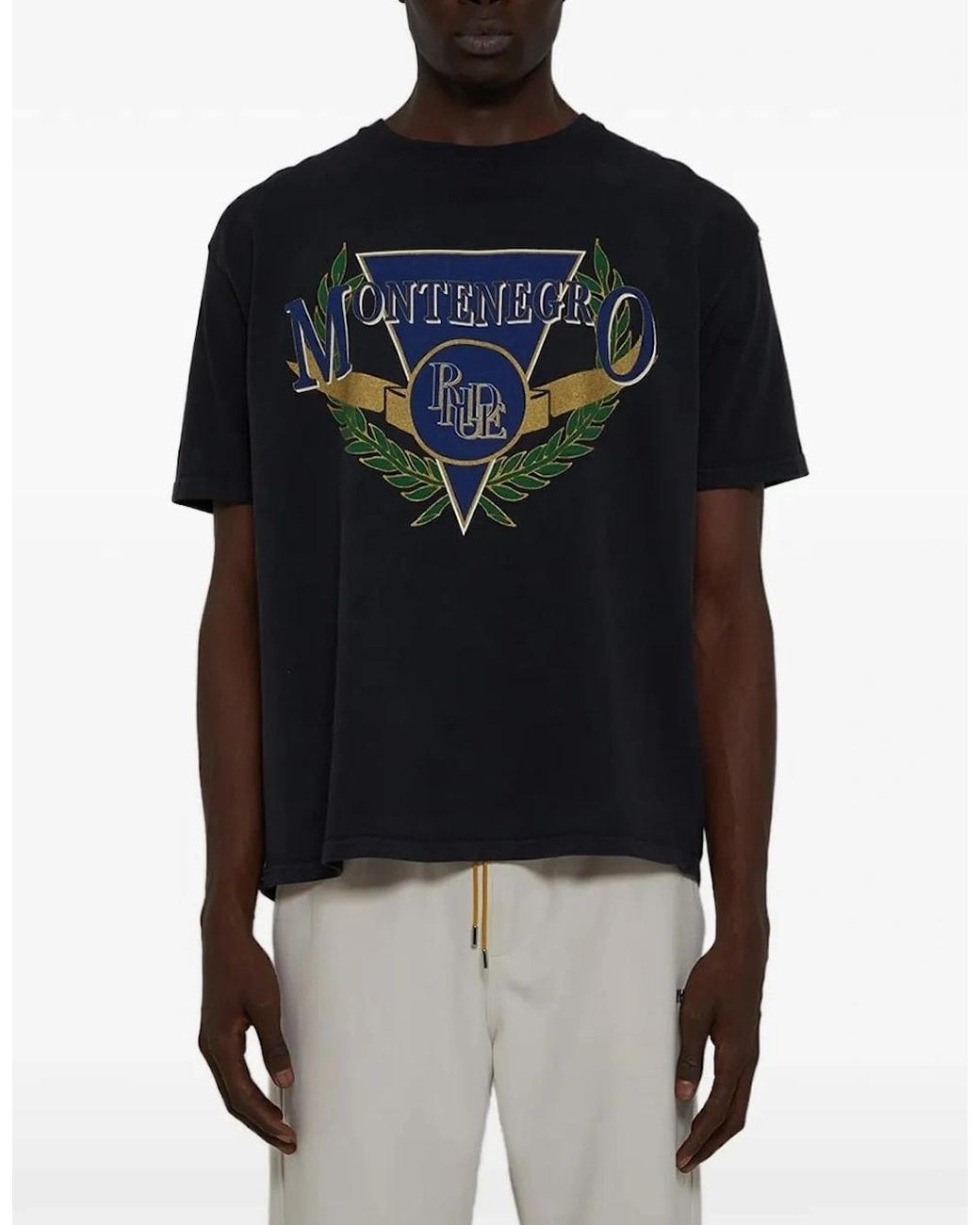 Rhude Black Montenegro T-Shirt for men