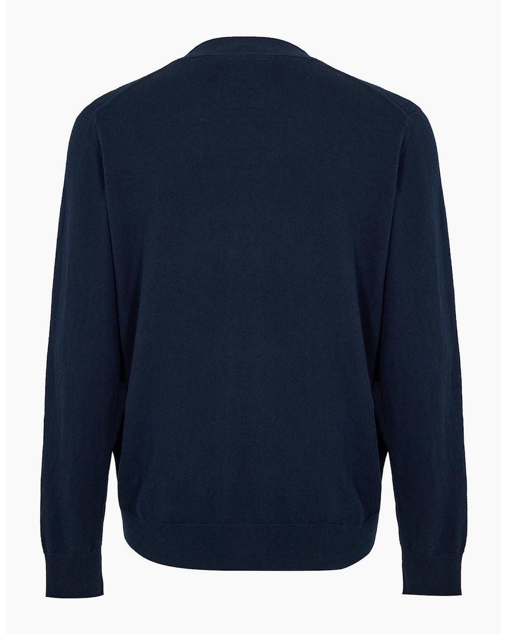 Lyle & Scott Blue V-Neck Long Sleeve Sweater for men