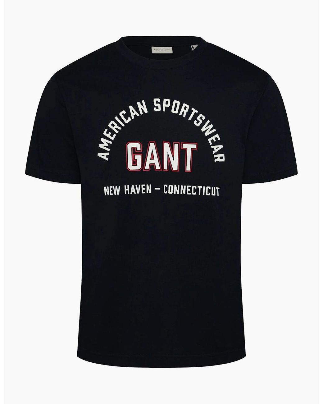 Gant Black Printed Logo Crew Neck Short Sleeve Jersey T-Shirt for men