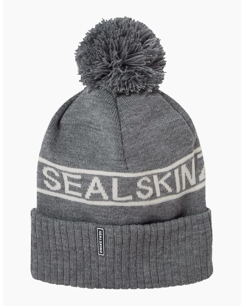 SealSkinz Gray Heacham Bobble Hat Dark/Cream for men