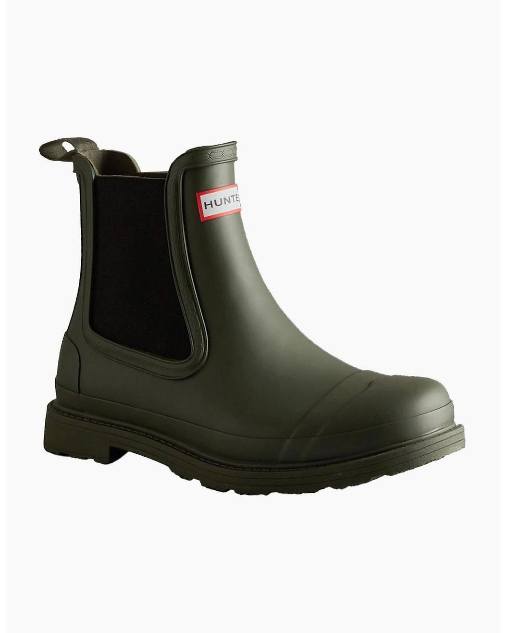 Hunter Black Commando Chelsea Wellingtons for men