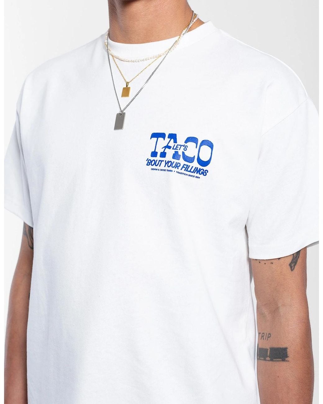 Dr. Denim White Trooper T-Shirt for men