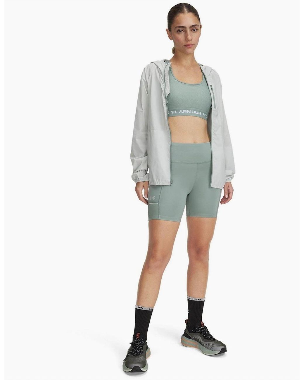 Under Armour Green Launch Compression Fit Bermuda Shorts