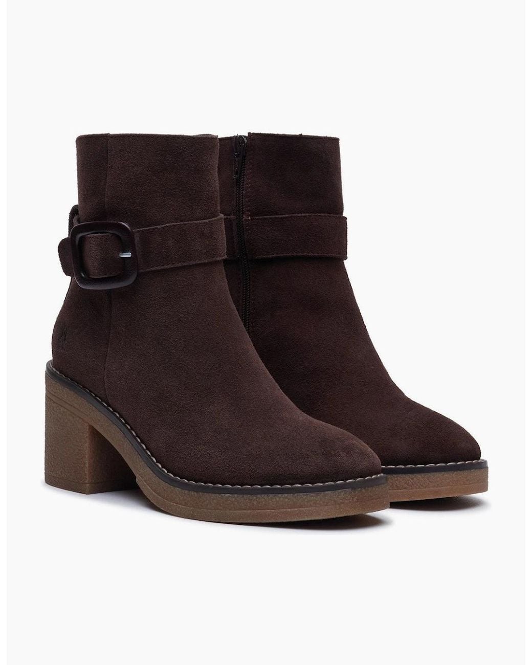 Hush Puppies Blue Fearne Buckle Boot Ankle Boots Chocolate