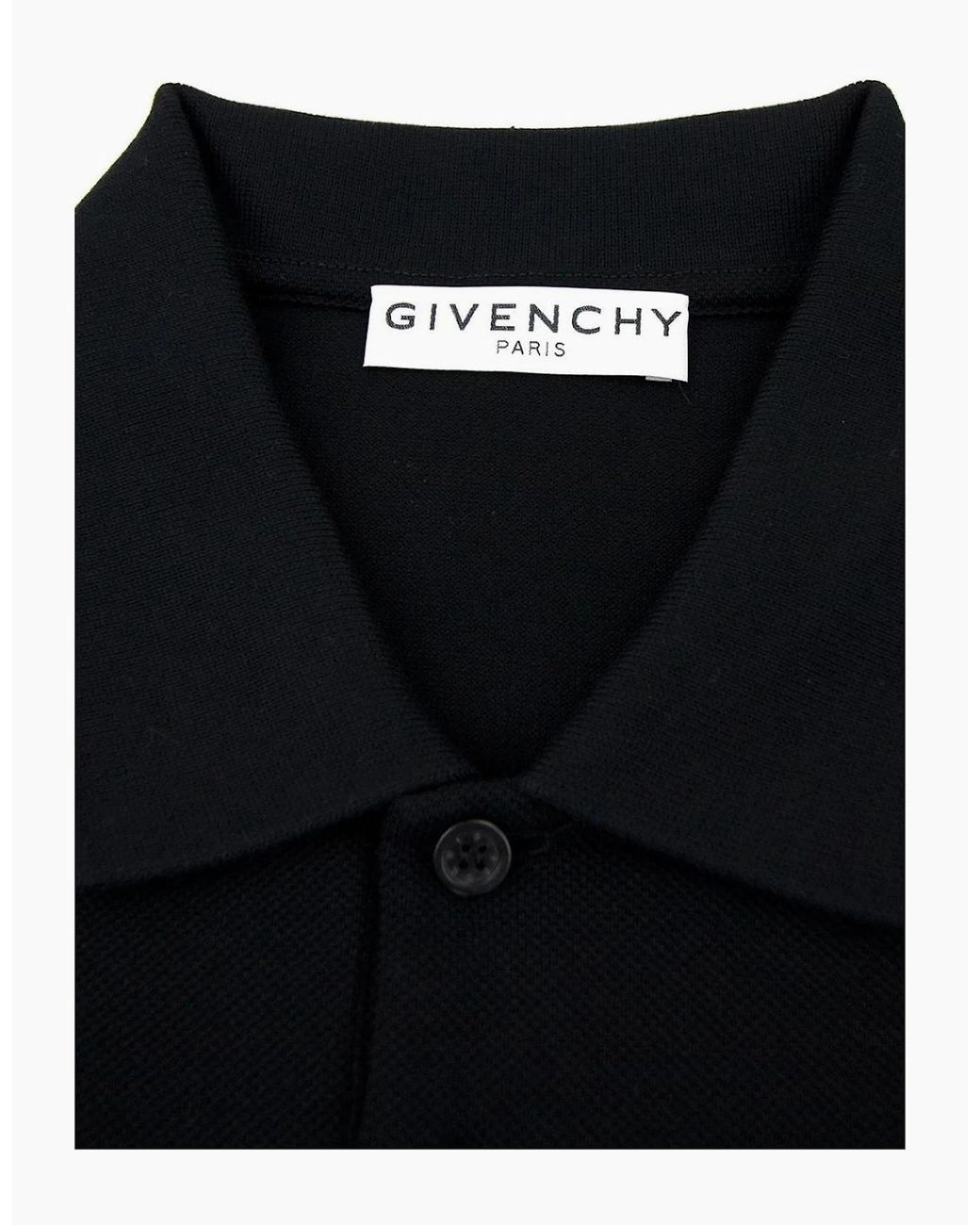 Givenchy Black Embroidered Split Logo Polo for men