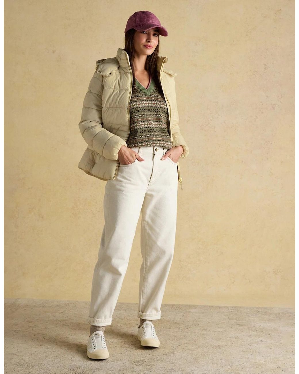 Joules Natural Hadlow Puffer Jackets Neutral