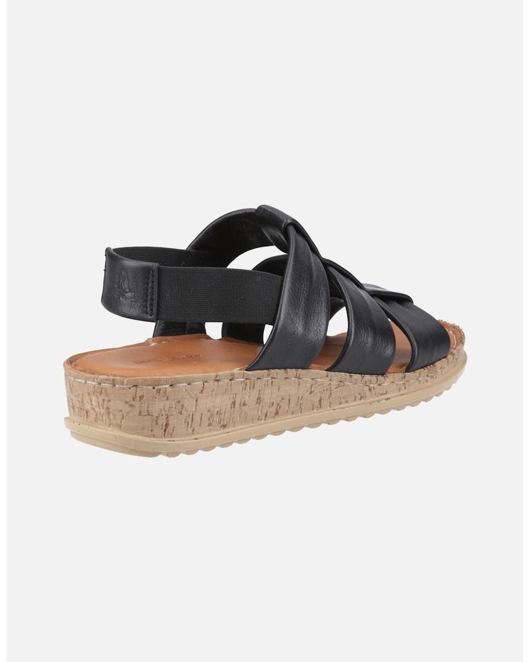 Hush Puppies Black Eden Gladiator Leather Sandals