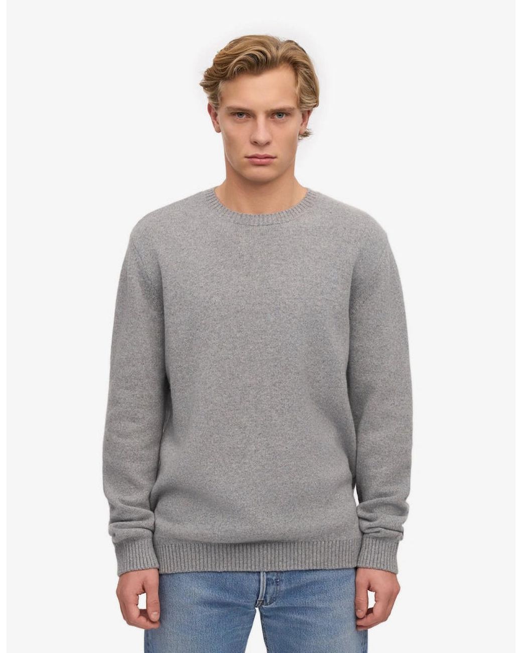 COLORFUL STANDARD Blue Classic Merino Wool Crew Neck Jumper for men