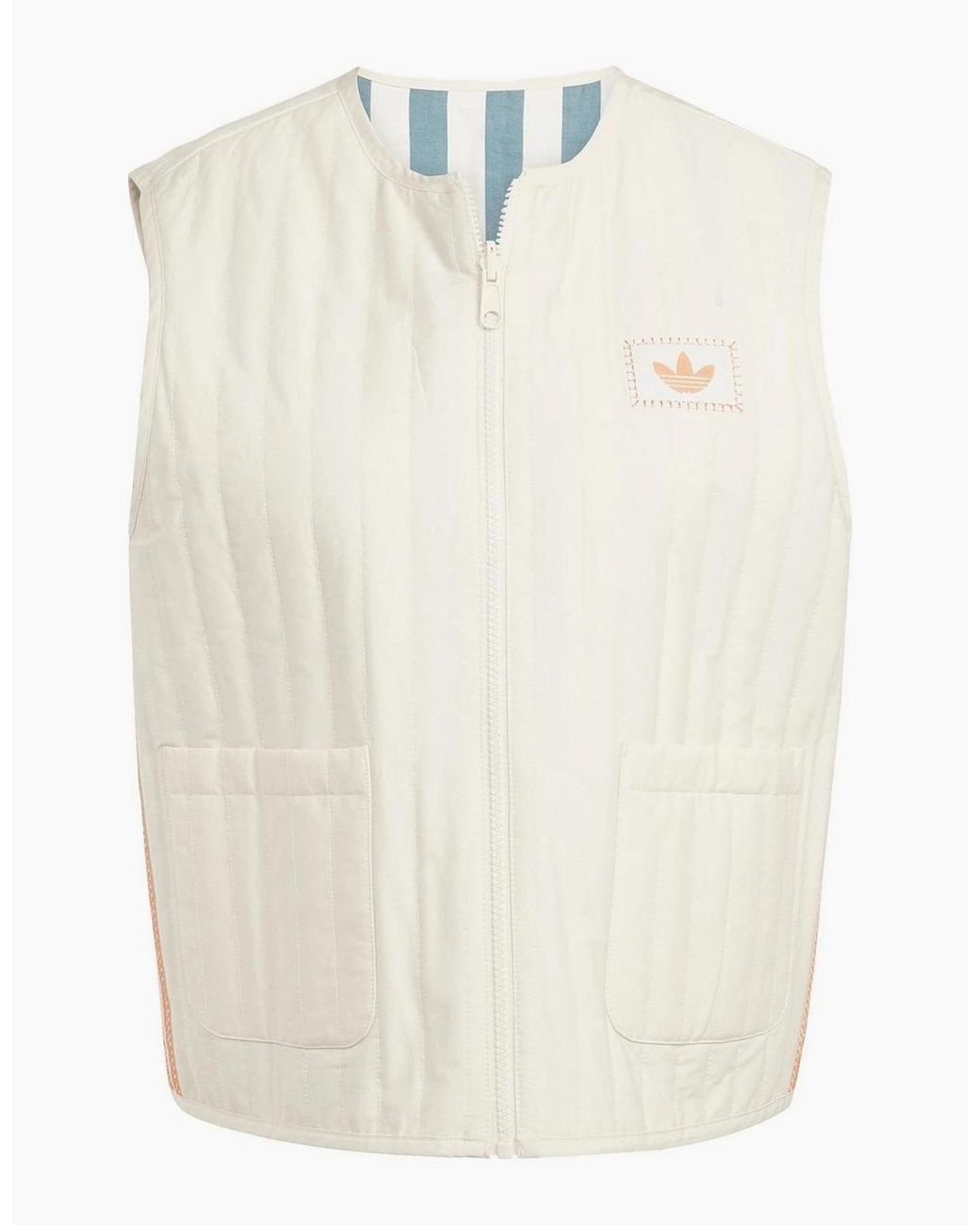 Adidas Blue Vertical Stripe Patterned Gilet Waist Coat