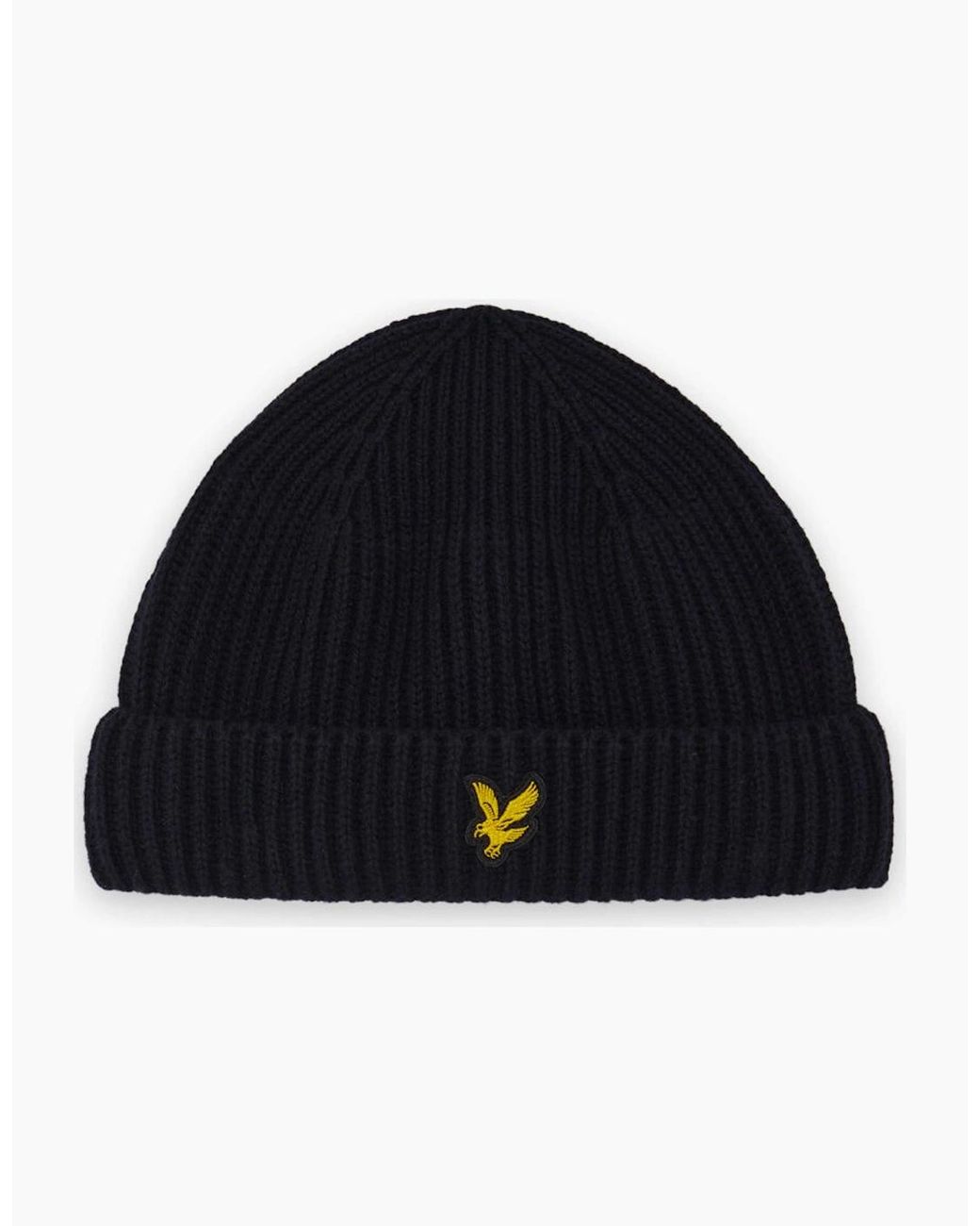 Lyle & Scott Blue Lyle & Scott Ribbed Beanie Jet for men