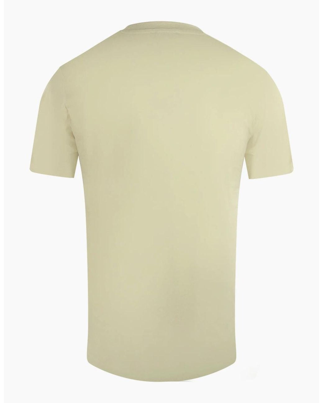 Roberto Cavalli Green Cavalli Class Cracked Sprayed Logo Sand T-Shirt for men
