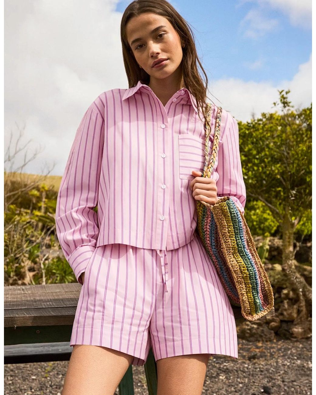 Ro&zo Pink Stripe Cotton Shirt