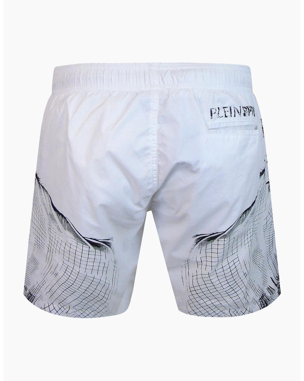 Philipp Plein Blue Plein Sport Double Tiger Logo Medium Boardshort Swim Shorts