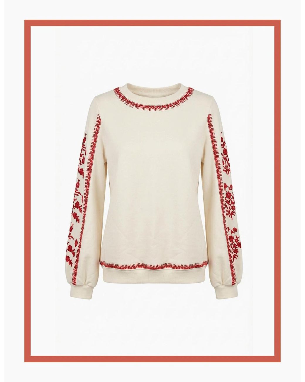 Nooki Design Brown Catalina Embroidered Sweater