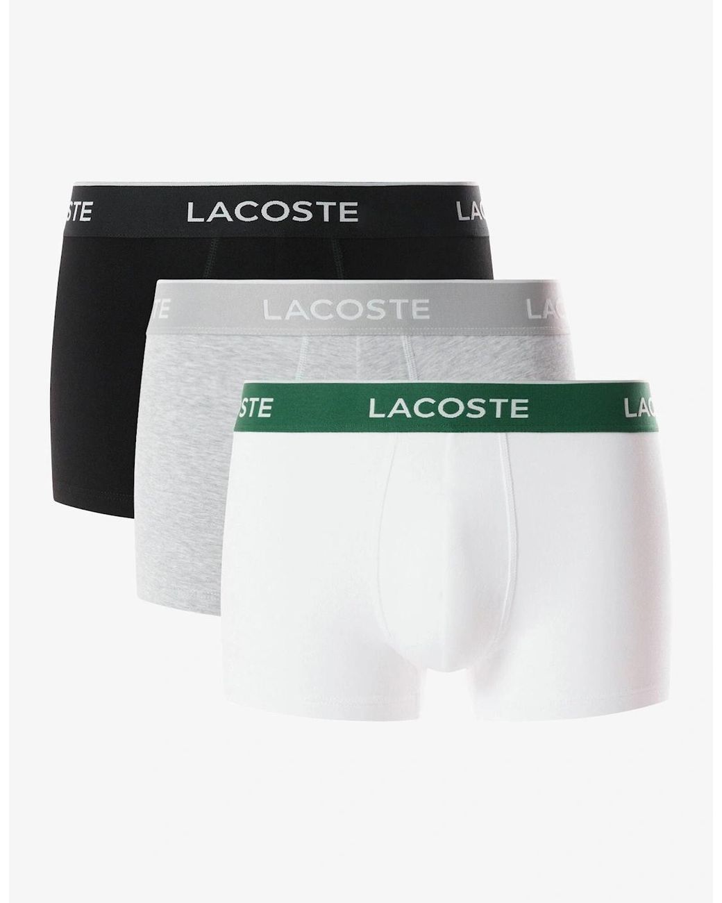 Lacoste White 3-Pack Of Trunks for men