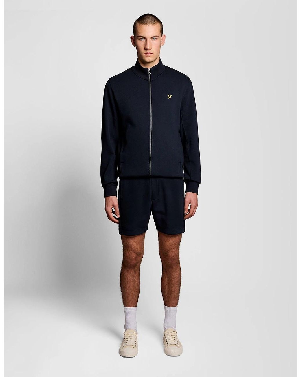 Lyle & Scott Blue Cotton Blend Track Sweat Shorts for men