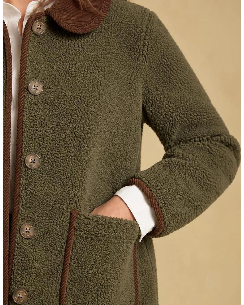 Joules Green Sadie Short Track Jackets Khaki