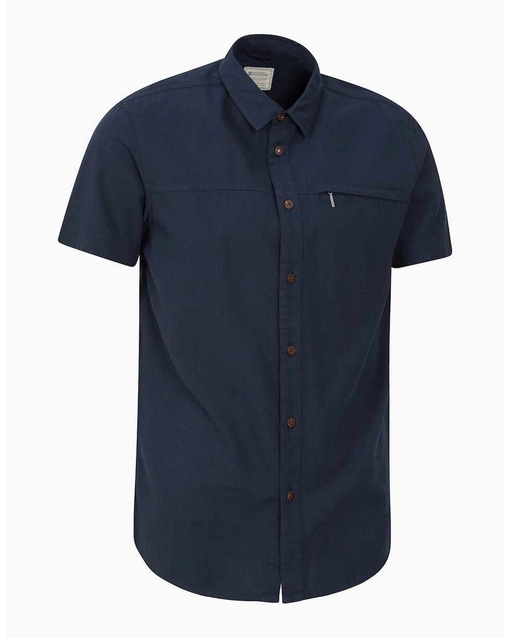 Mountain Warehouse Blue Coconut Slub Short-Sleeved Shirt for men