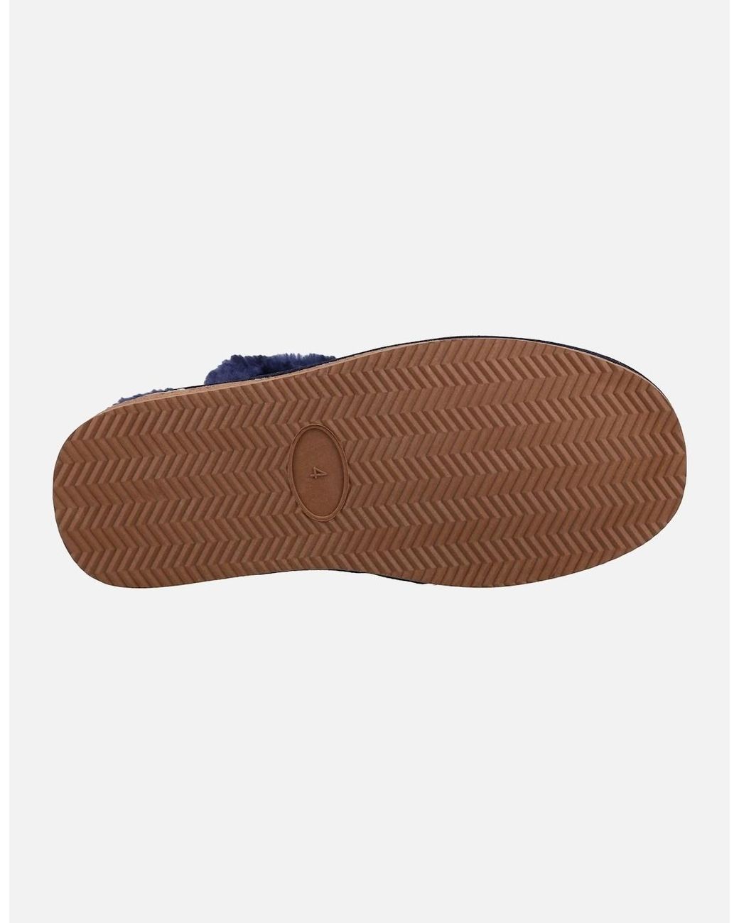 Hush Puppies Blue Ashleigh Suede And Faux Fur Slippers