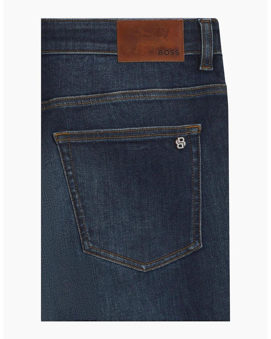 Boss Blue Dark Delaware Slim Fit Jeans for men