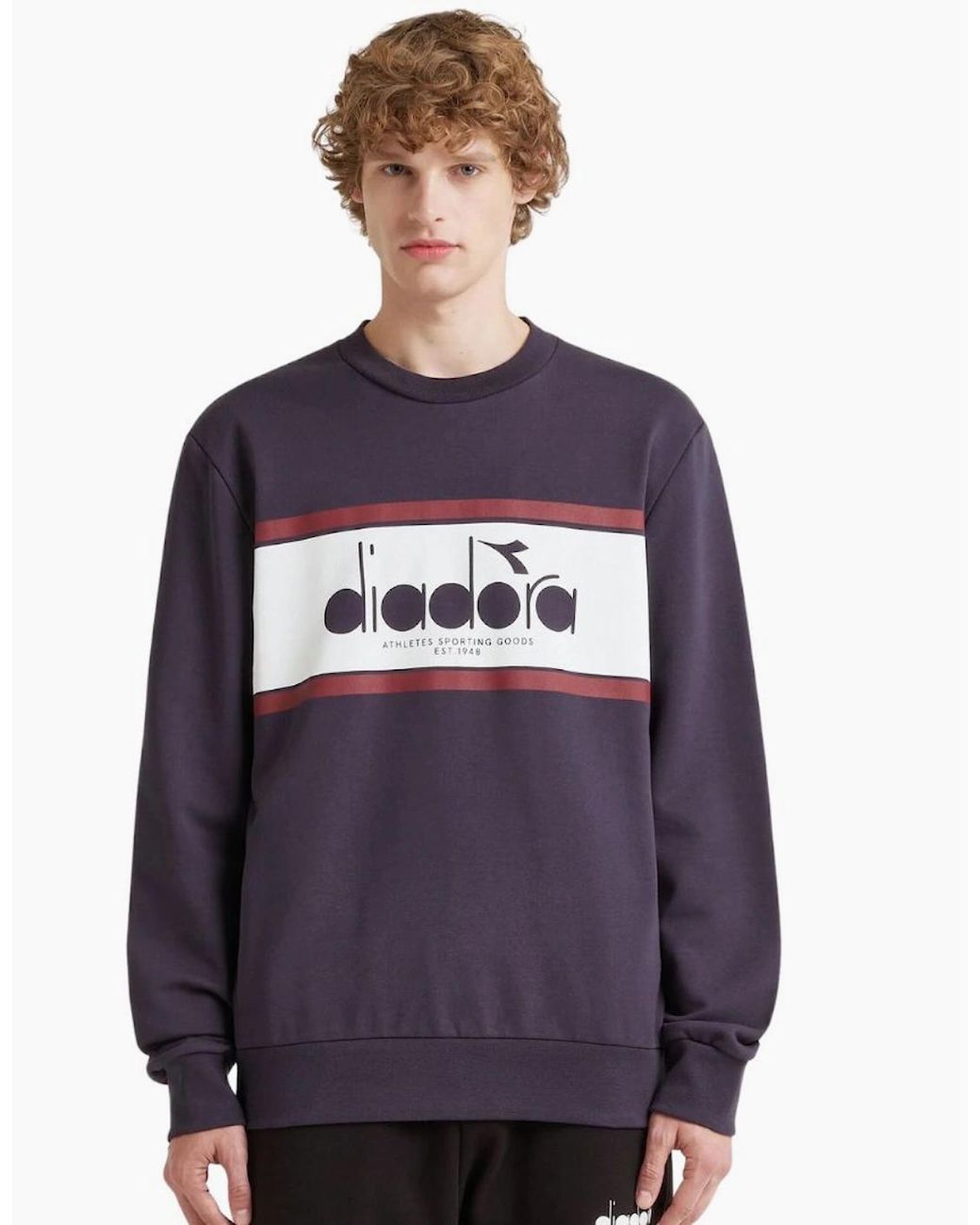 Diadora Blue Crew Logo Empire Sweatshirt for men
