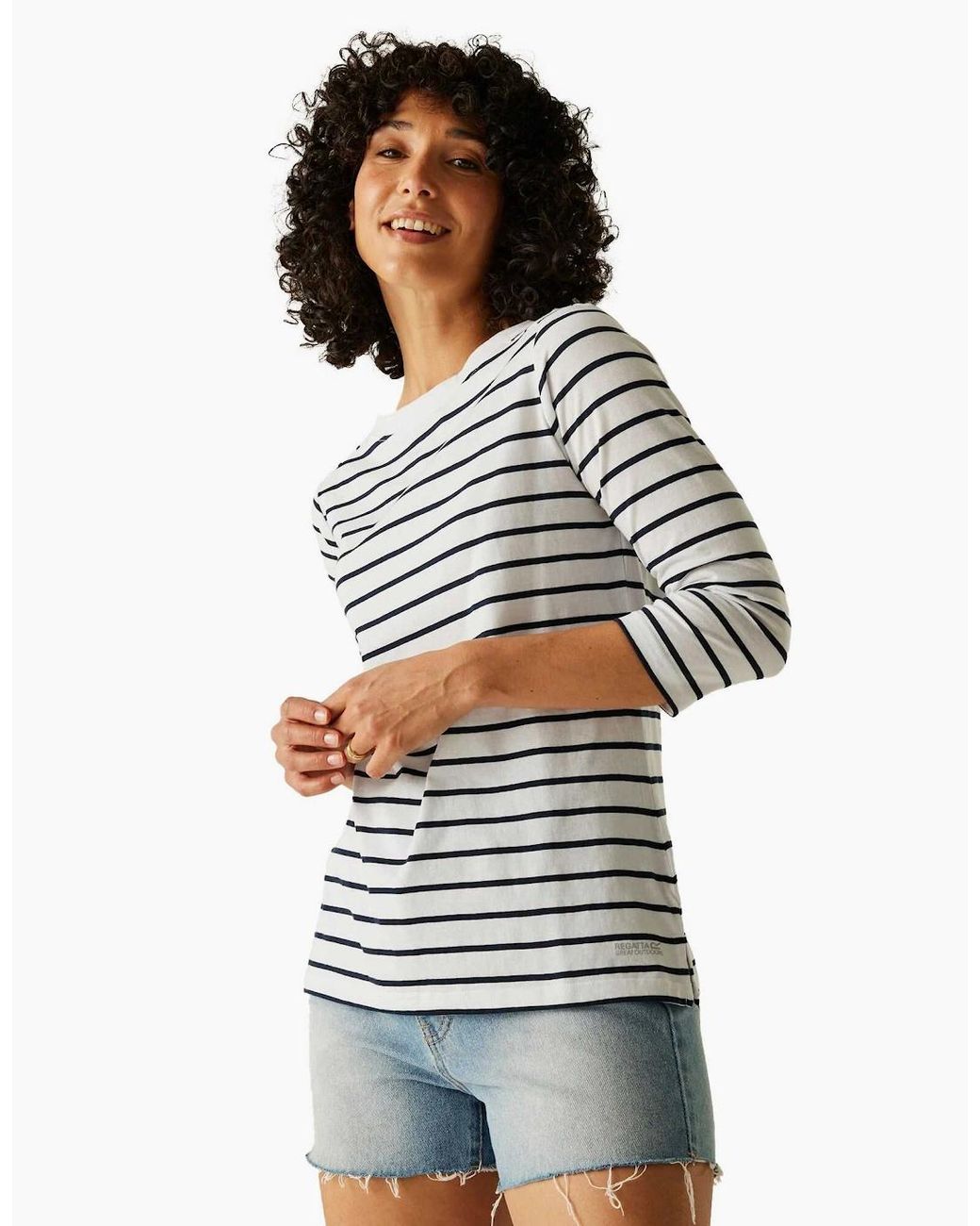 Regatta Blue Ladies Baylette Ii Striped T-Shirt