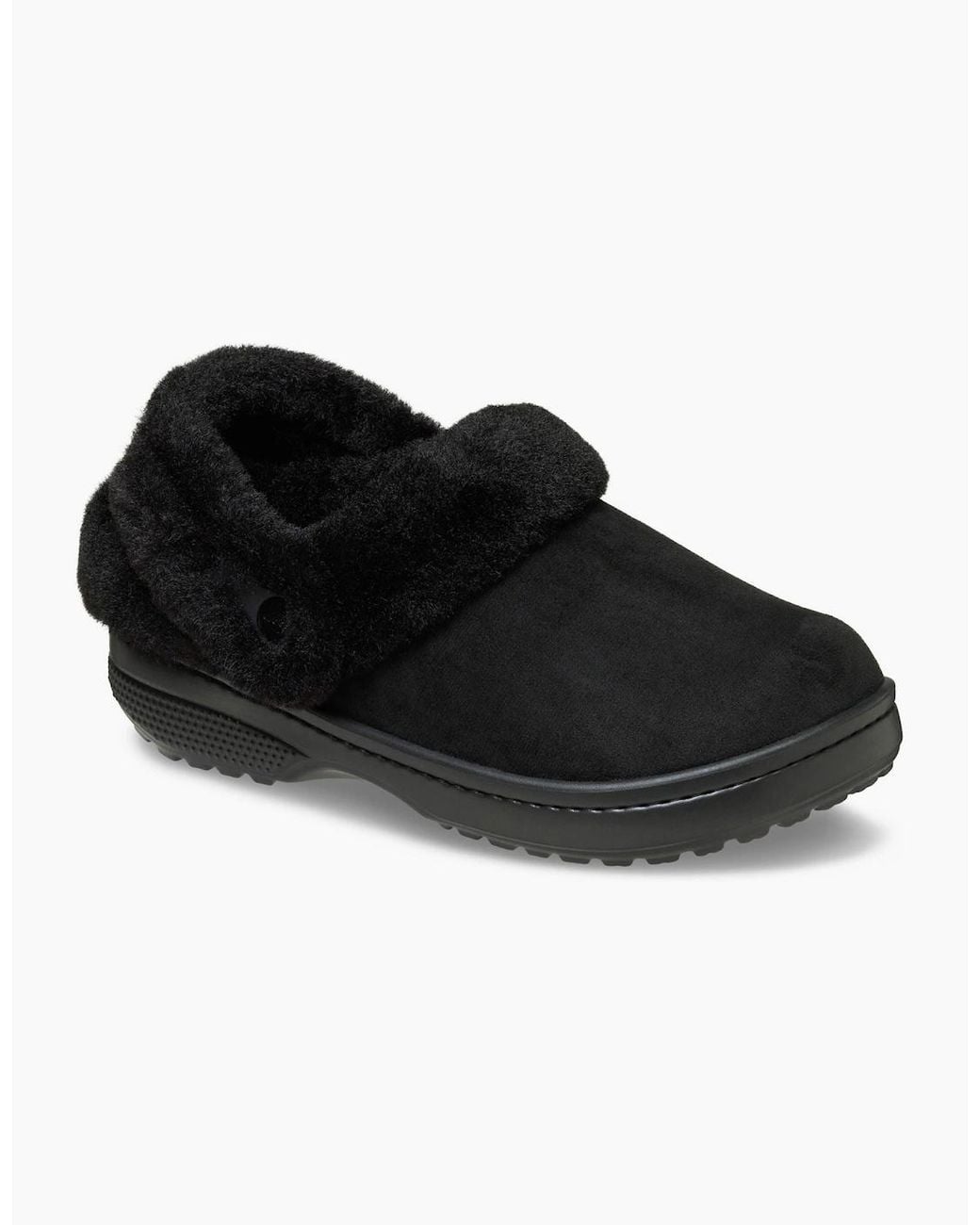 CROCSTM Black Unfurgettable Vegan Suede Polyester Clogs