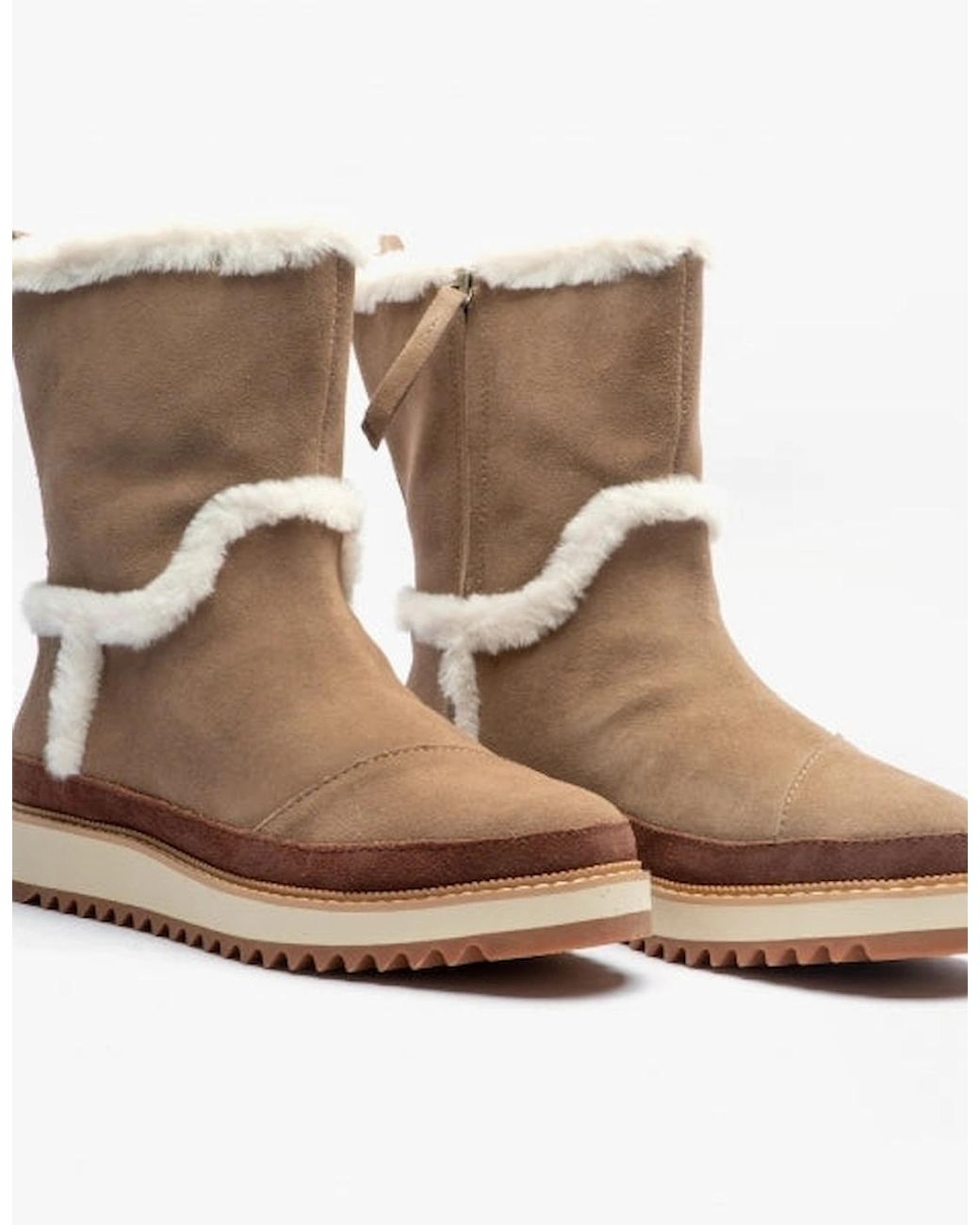 TOMS Brown Makenna Suede Boots Taupe