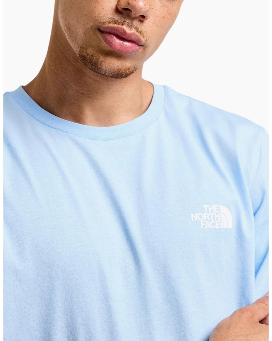 The North Face Blue T Shirt M Energy Globe Crew Neck Short Sleeve Cotton Tee for men