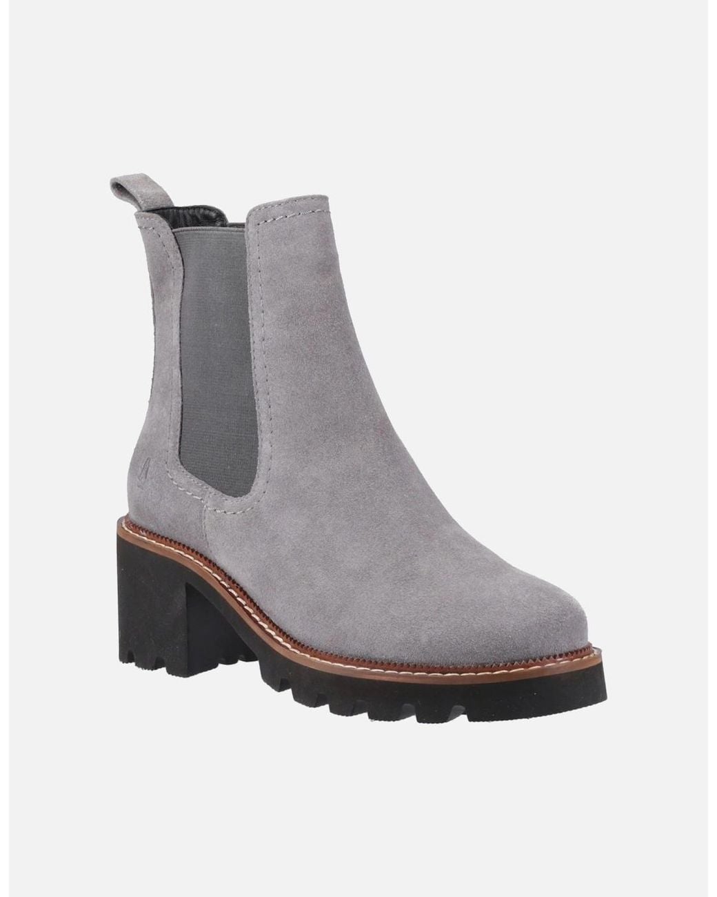 Hush Puppies Gray Gaia Leather Heeled Chelsea Boots