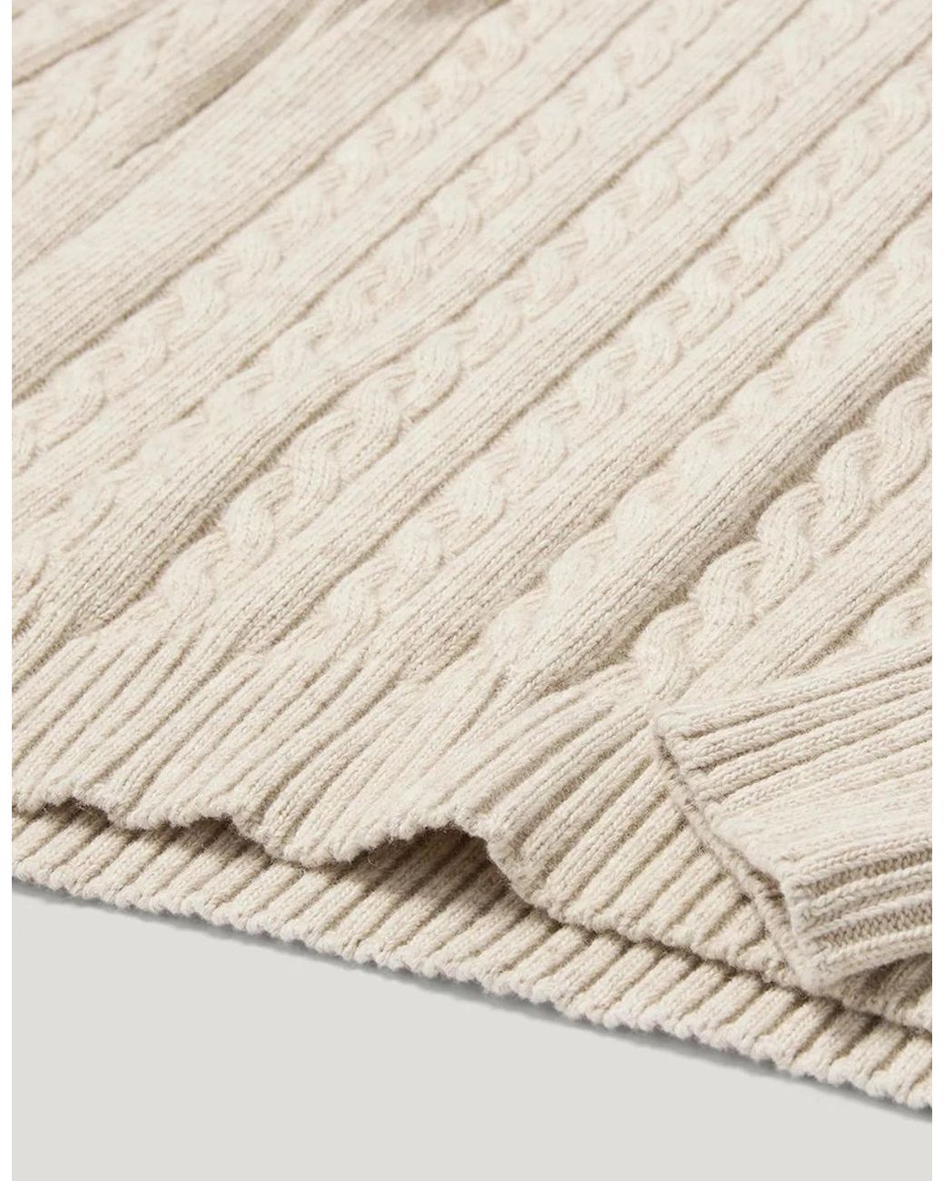 Belstaff White Westport Quarter Zip Sweater Stone for men