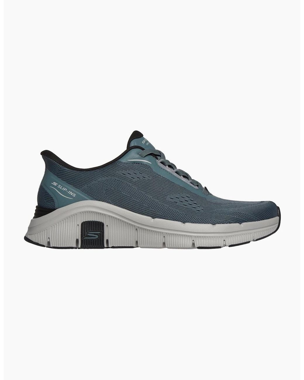 Skechers Blue Relaxed Fit Flex Zayder Textile Slate Mesh/Synthetic Trainers for men