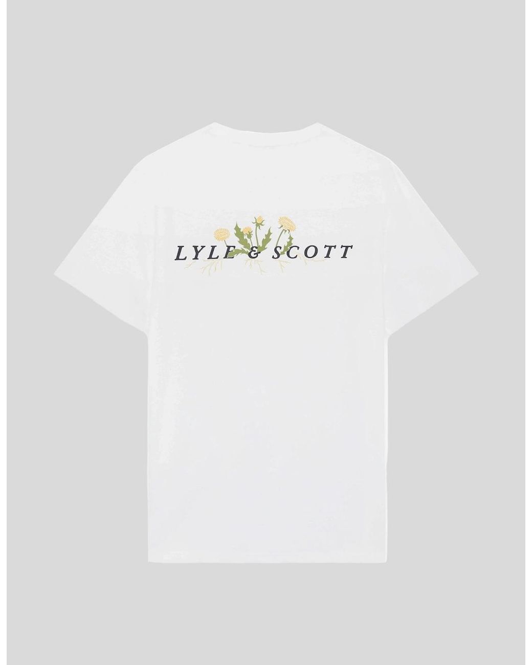 Lyle & Scott White Botanical Graphic T-Shirt for men
