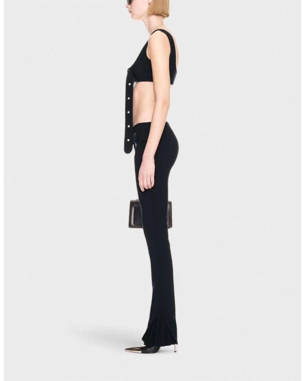 Off-White c/o Virgil Abloh Blue Stretch Wool Belt Slim Pants Dark