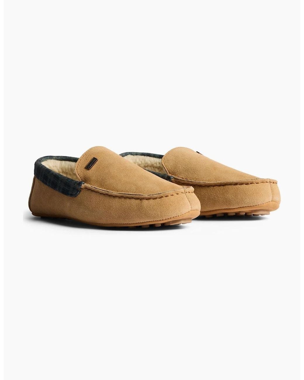Hunter Moccassin Suede Natural Slippers for men