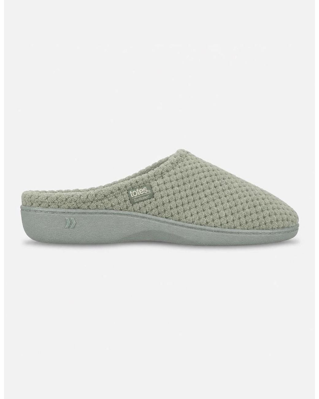 Totes Gray Isotoner Popcorn Terry Mule Slipper Mules Sage