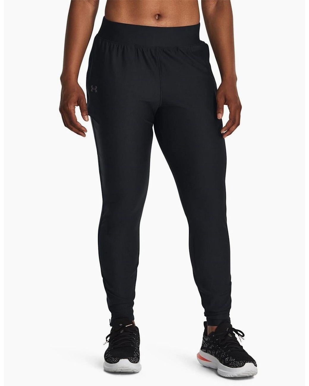 Under Armour Black Qualifier Elite Solid Patterned Slim Track Pants