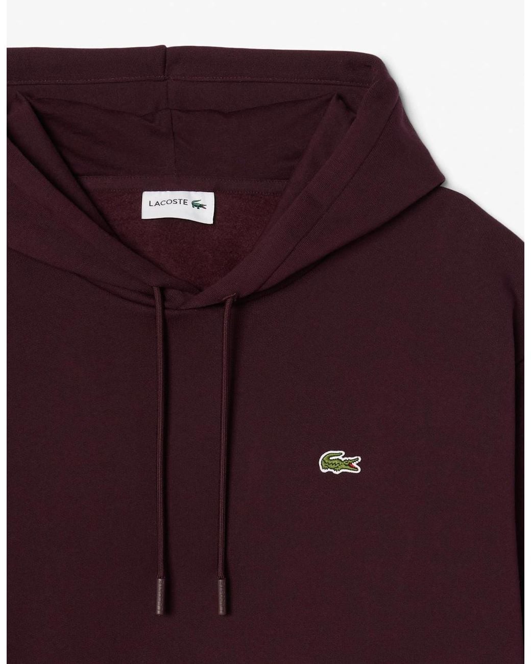 Lacoste Purple Fleece Classic Fit Hoodie for men