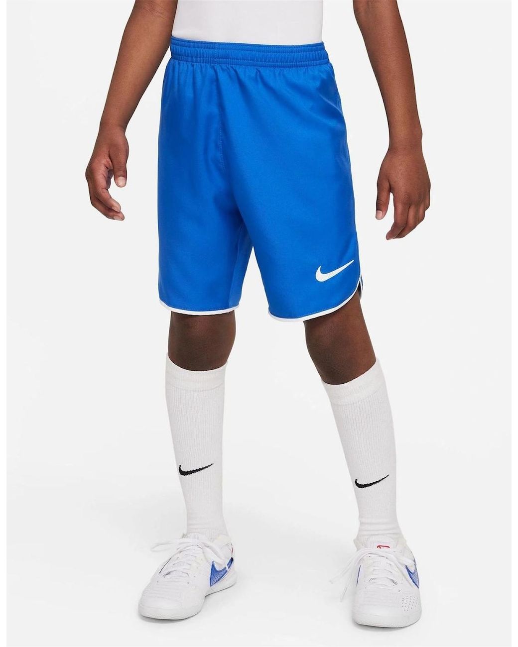 Nike Blue Laser V Athletic Shorts With Notch Hem