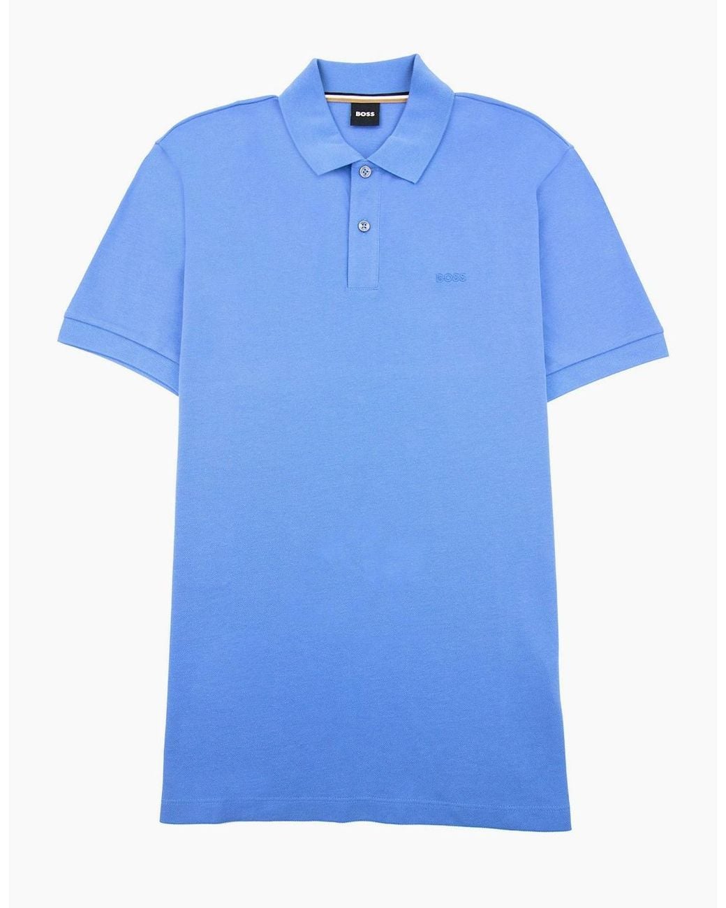 Boss Blue Pallas Embroidered Logo S/S Polo 420 for men