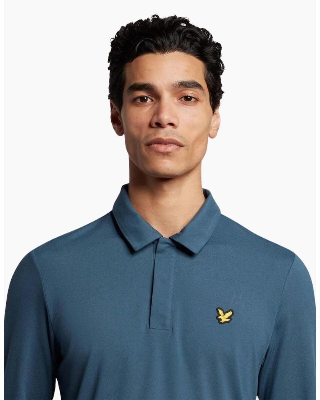 Lyle & Scott Blue Lyle & Scott Concealed Button Ls Polo for men