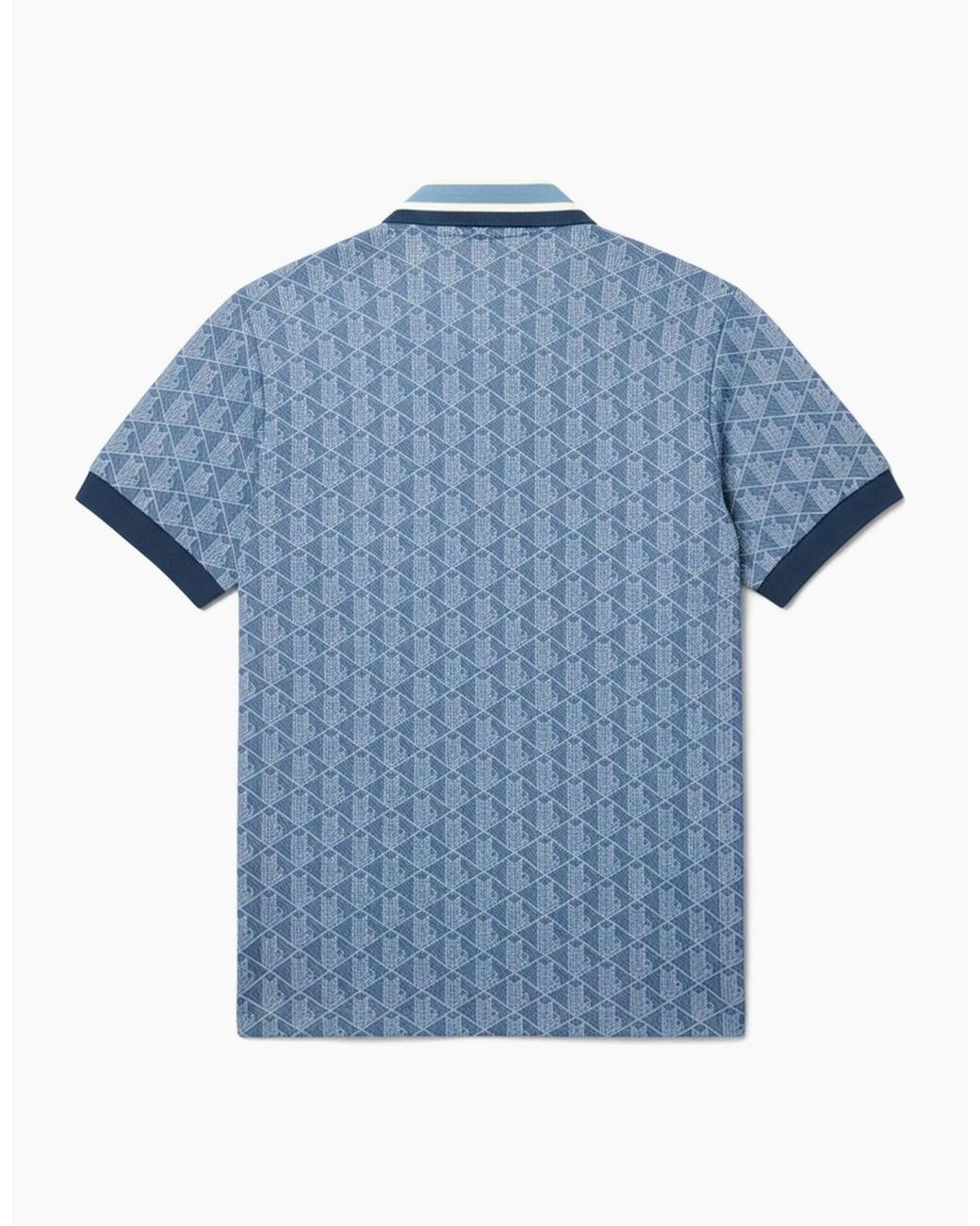 Lacoste Blue Fit Monogram Jacquard Polo Shirt for men