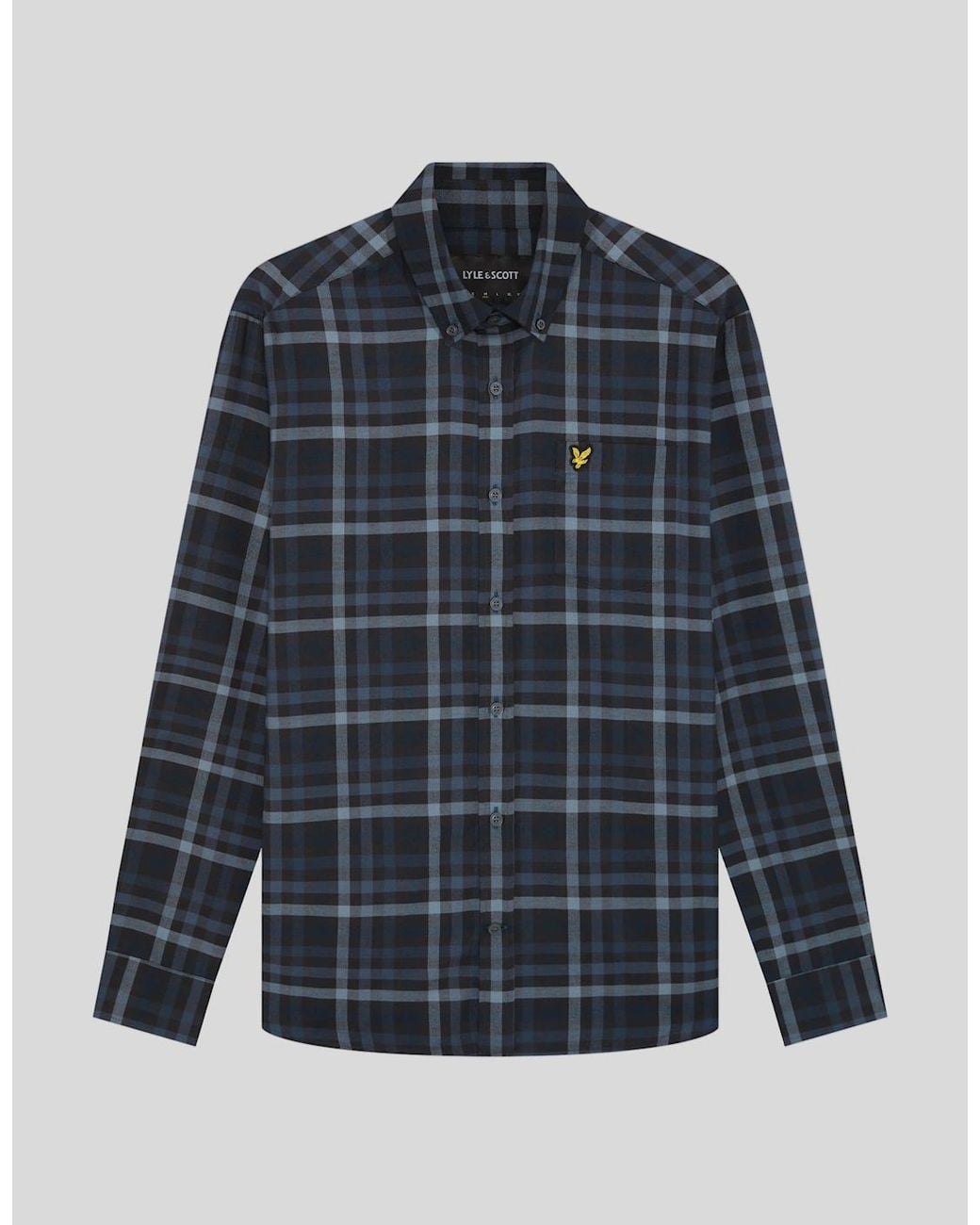 Lyle & Scott Blue Tonal Check Shirt for men