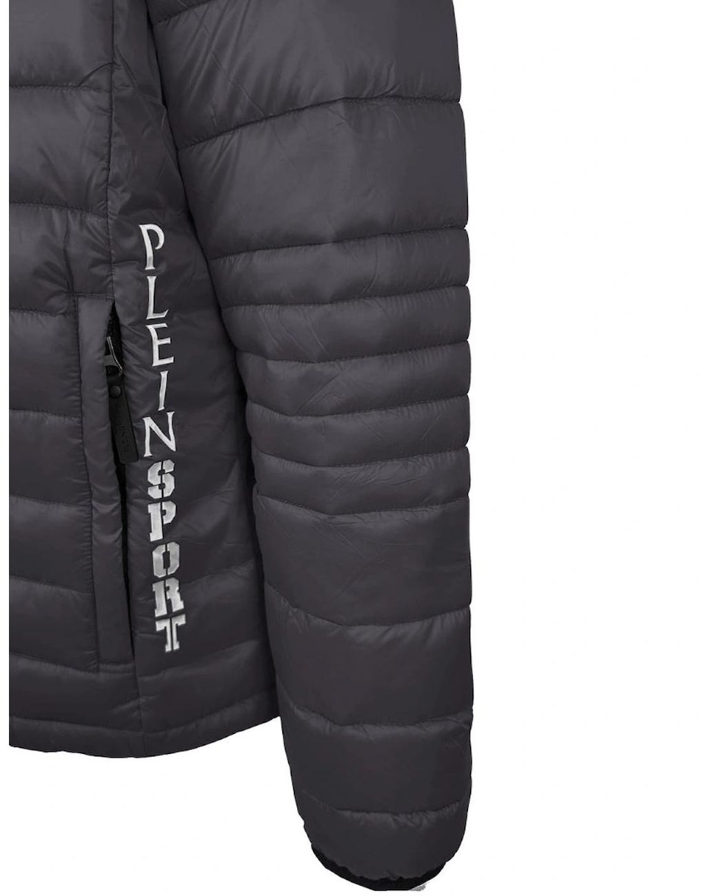 Philipp Plein Gray Plein Sport Plain Padded Jacket for men