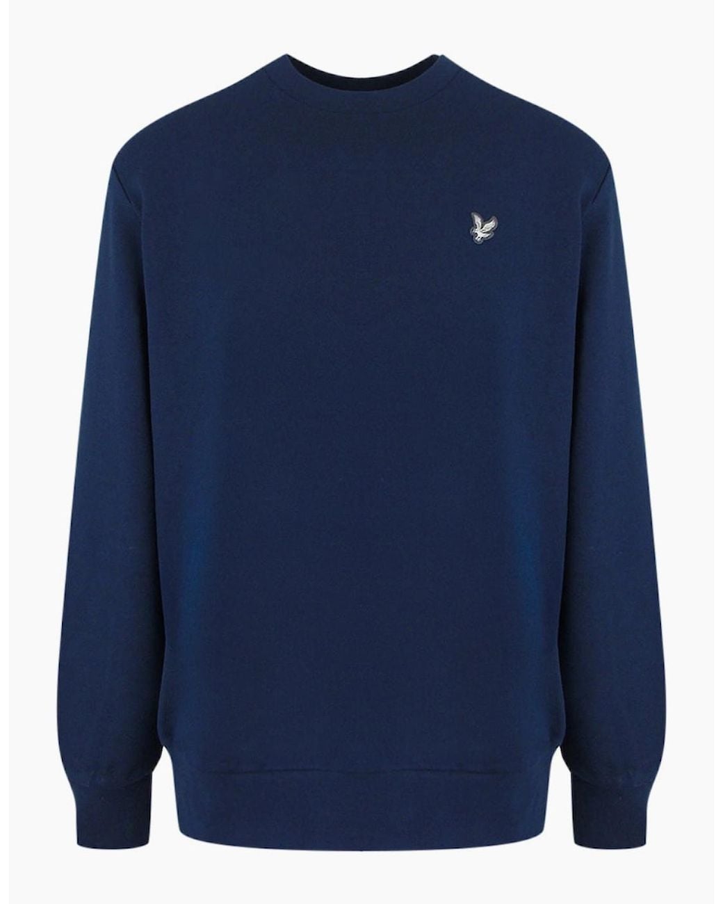 Lyle & Scott Blue Lyle & Scott Diagonal Weave French Terry Crewneck for men