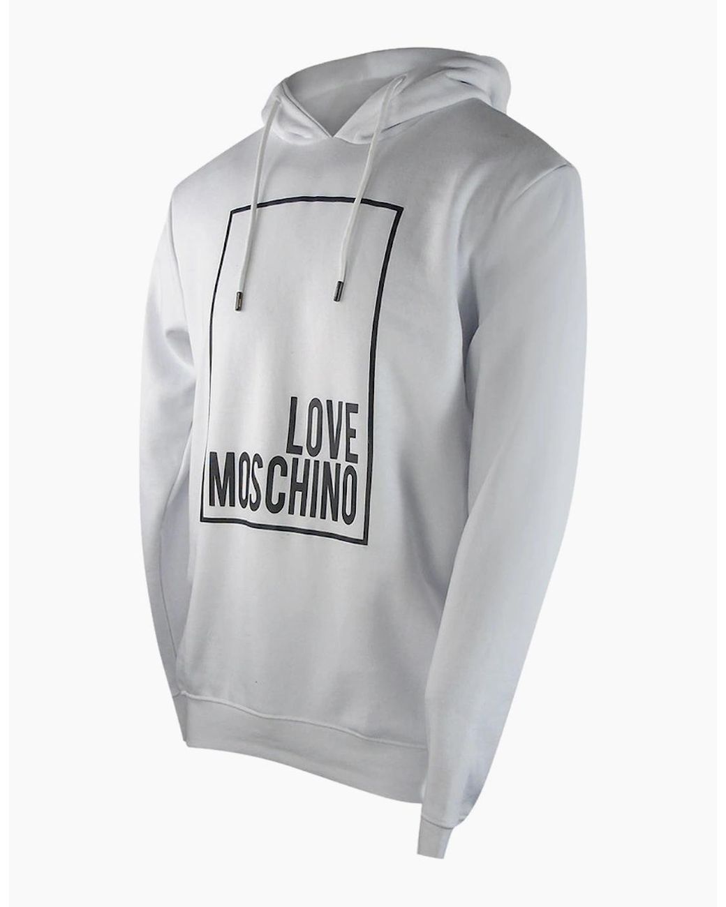 Love Moschino Gray Box Logo Hoodie for men