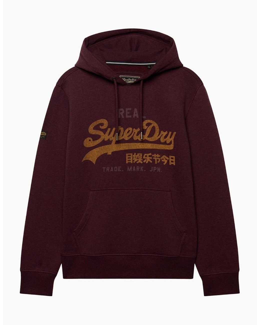 Superdry Red Vintage Logo Heritage Relaxed Hoodie for men