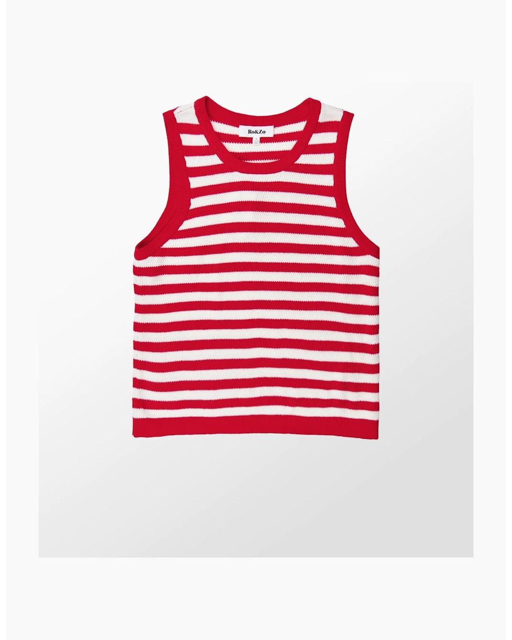 Ro&zo Red Stripe Cotton Knit Shell Top