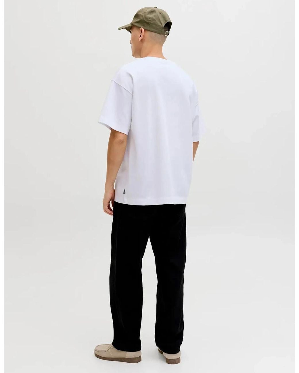 Jack & Jones White Jjebarron T-Shirt Short Sleeve Crew Neck for men